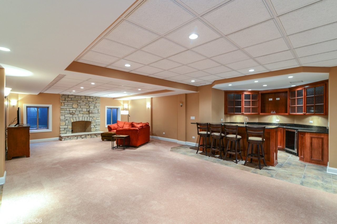 Basement Remodel Fireplace in Naperville IL